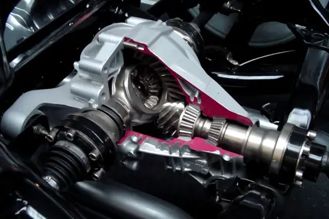 Przekładnia różnicowa, czyli szpera w samochodzie, to mechanizm z zębatkami, który rozdziela moc na koła.