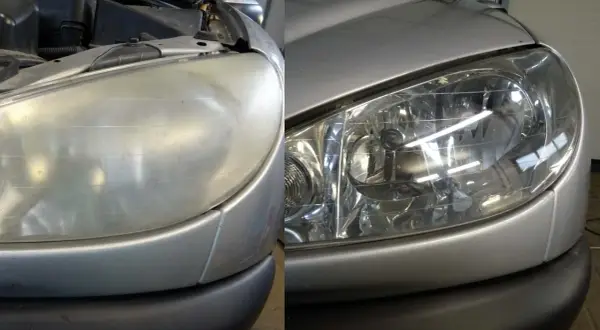 Przed i po: matowe lampy samochodowe odzyskują blask. Zastanawiasz się, ile trwa polerowanie lamp? Efekt mówi sam za siebie!