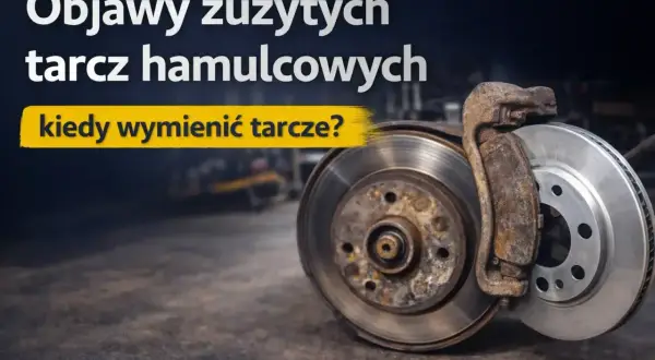 Objawy zużytych tarcz hamulcowych i kiedy je wymienić. Widoczne są stare, zardzewiałe i nowe tarcze hamulcowe.