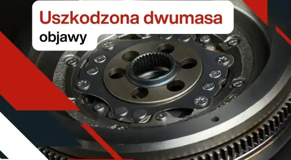 Zbliżenie na uszkodzoną dwumasę, element układu napędowego. Widoczne zębatki i mechanizm.