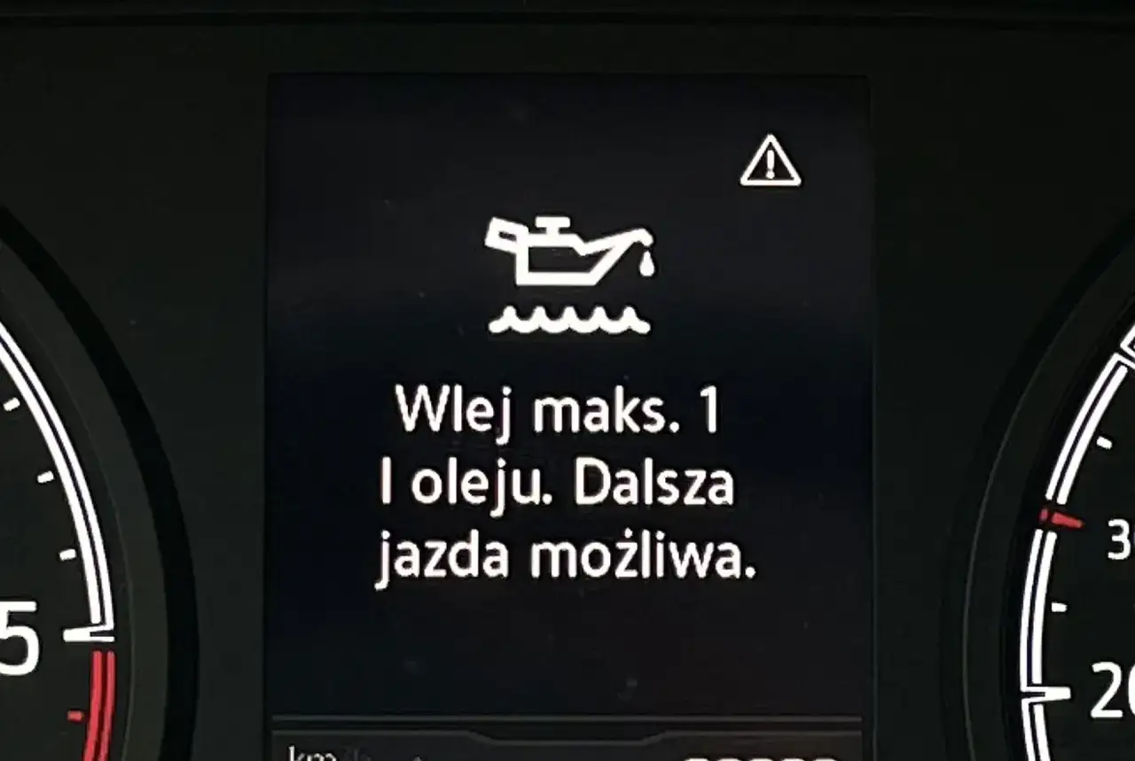 Kontrolka oleju z ostrzeżeniem: