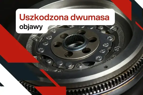 Zbliżenie na uszkodzoną dwumasę, element układu napędowego. Widoczne zębatki i mechanizm.